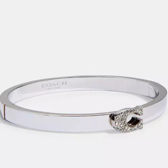 Coach Accessories - Coach Silver Crystal-Embellished Bangle